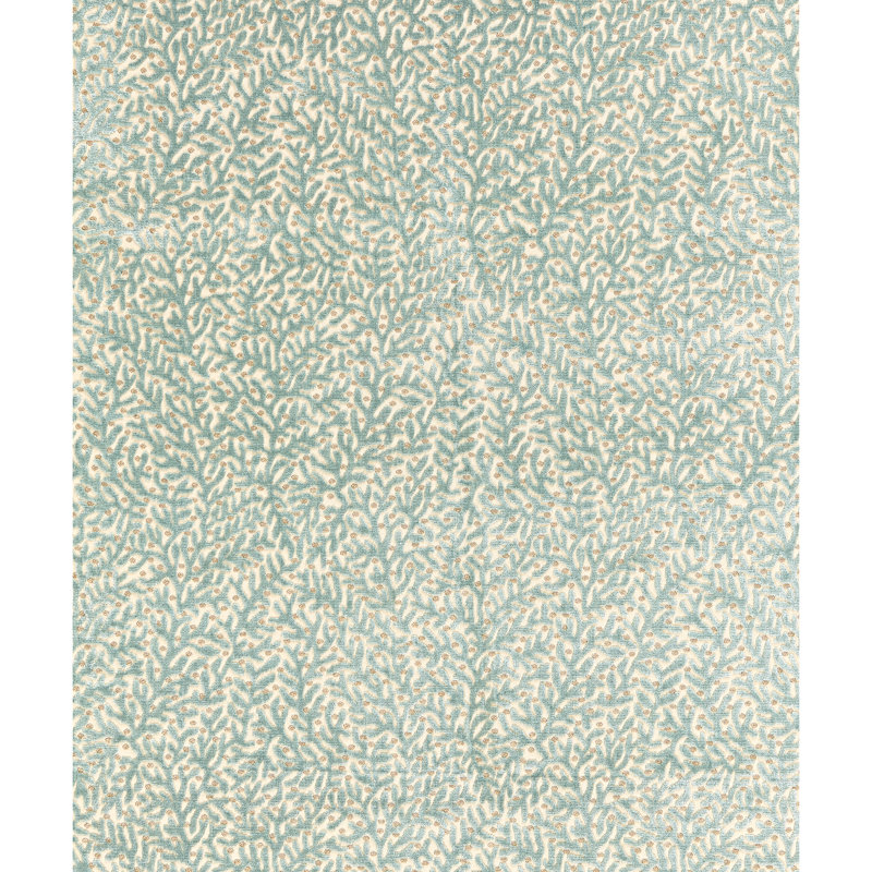 Jardin Corallina Velvet Fabric, Lagoon
