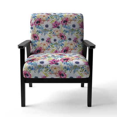 Multicolor Anemones - Upholstered Cabin & Lodge Accent Arm Chair