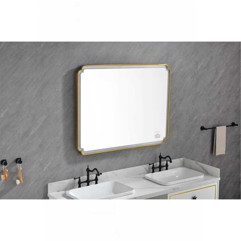Miroir mural de salle de bain à DEL avec antibuée et éclairage réglable