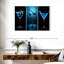 Ensemble de 3 boissons bleues sur toile-92829637