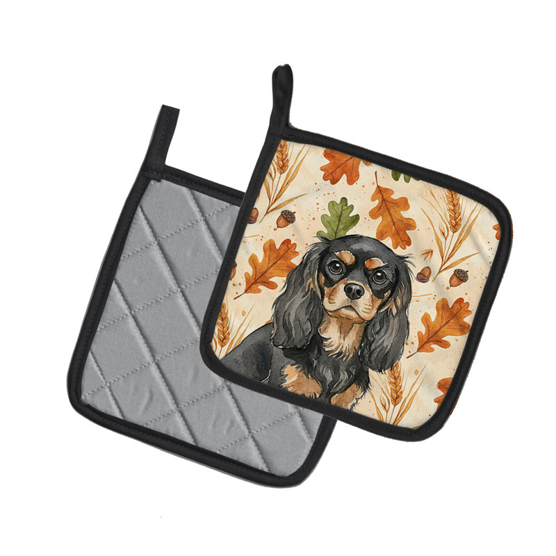 Paire de supports à casseroles noir et brun clair Cavalier Spaniel Heirloom