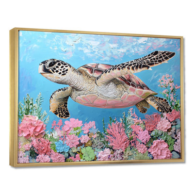 Décoration murale tortue dans le récif de corail II - tortue