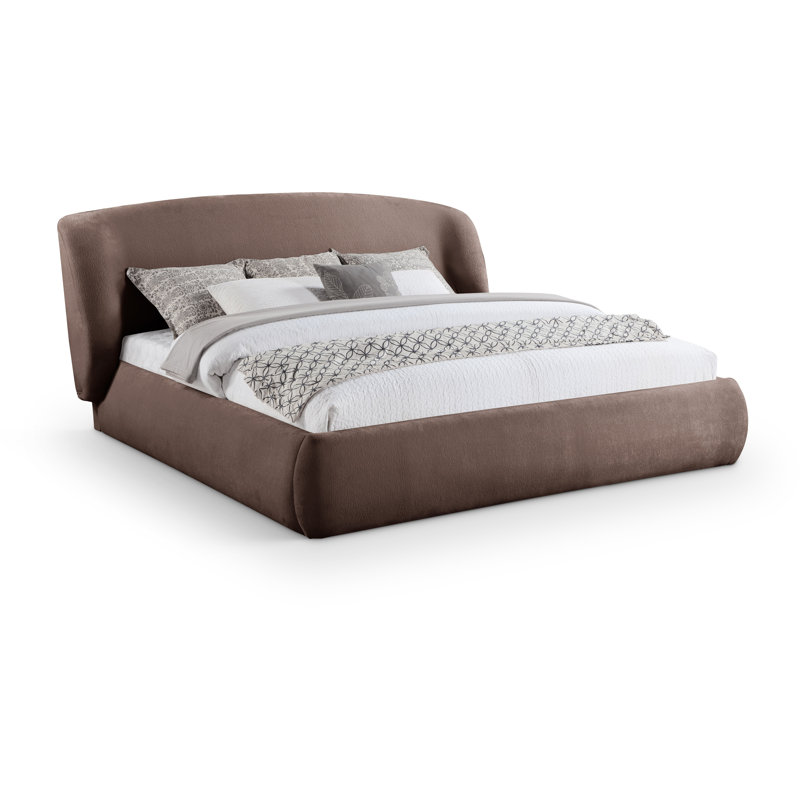 Lit tapissier Sandro, Grand, Tissu chenille brun