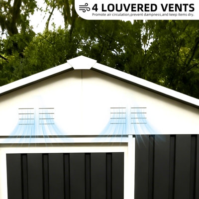 Remise de rangement pour l'extérieur 6 x 4 pi avec étagère de jardin en métal avec étagères Boîte à outils pour ranger les vélos dans la cour