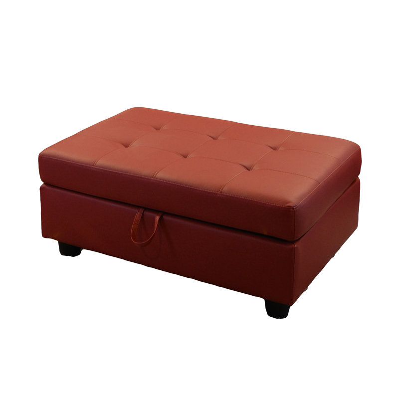 Repose-pieds avec rangement, Rouge