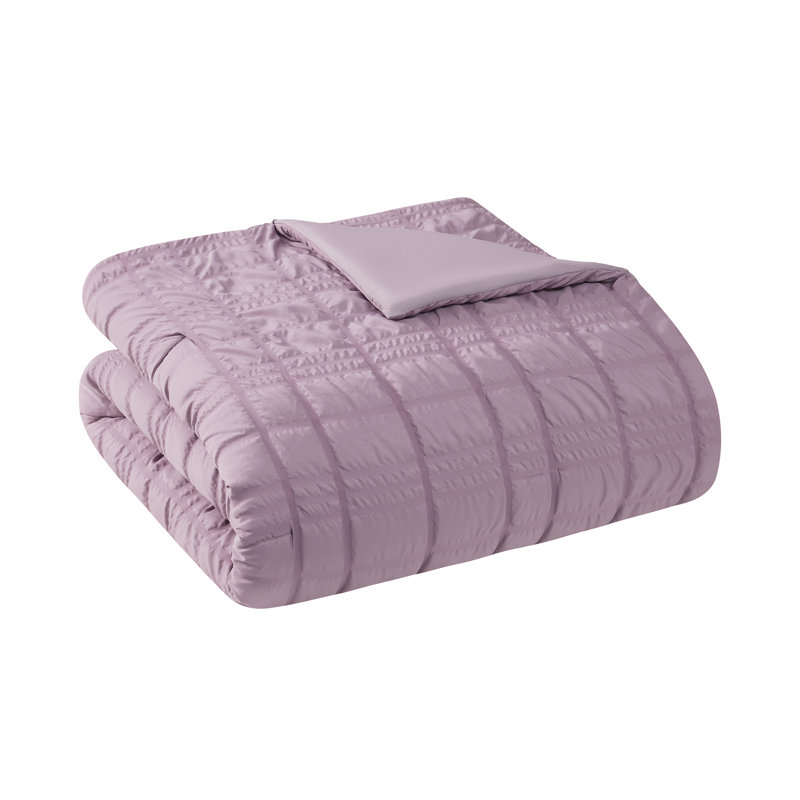 Ensemble d'édredon texturé 8 pièces avec draps et coussin décoratif Adelle, Édredon très grand + 7 pièces supplémentaires