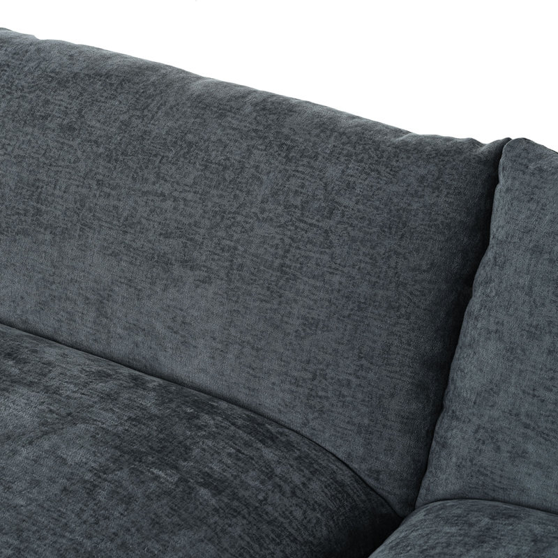 115.5" Modular Deep Grey Sectional Sofa with Durable Polyester Upholstery