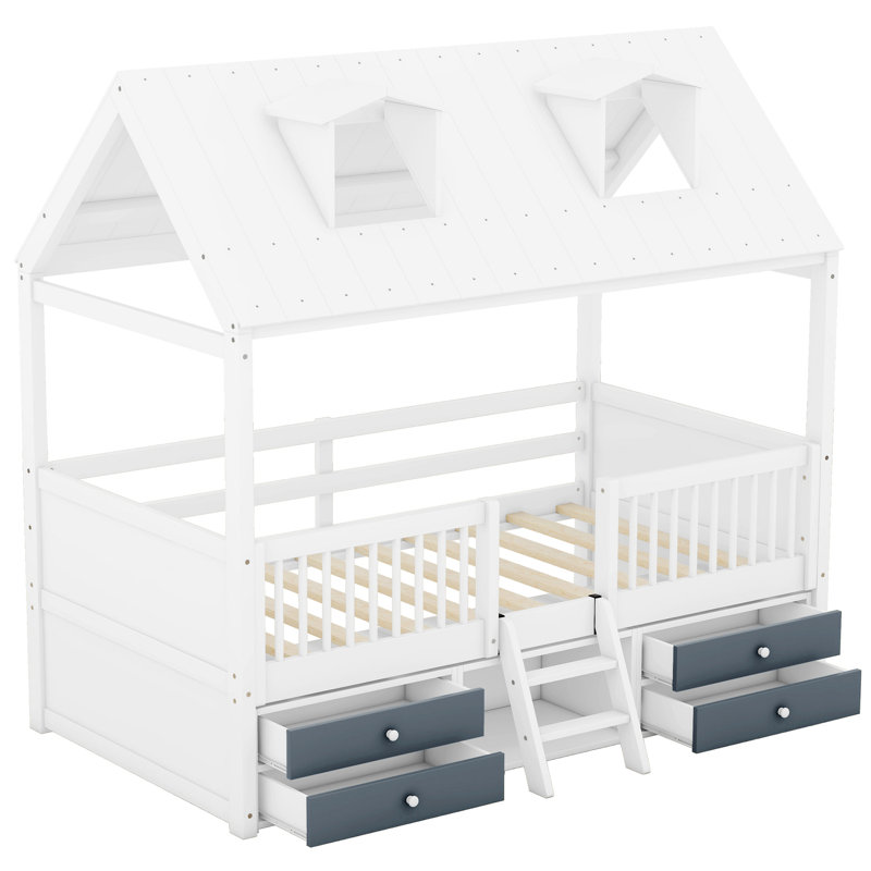 Structure de lit en bois, Blanc