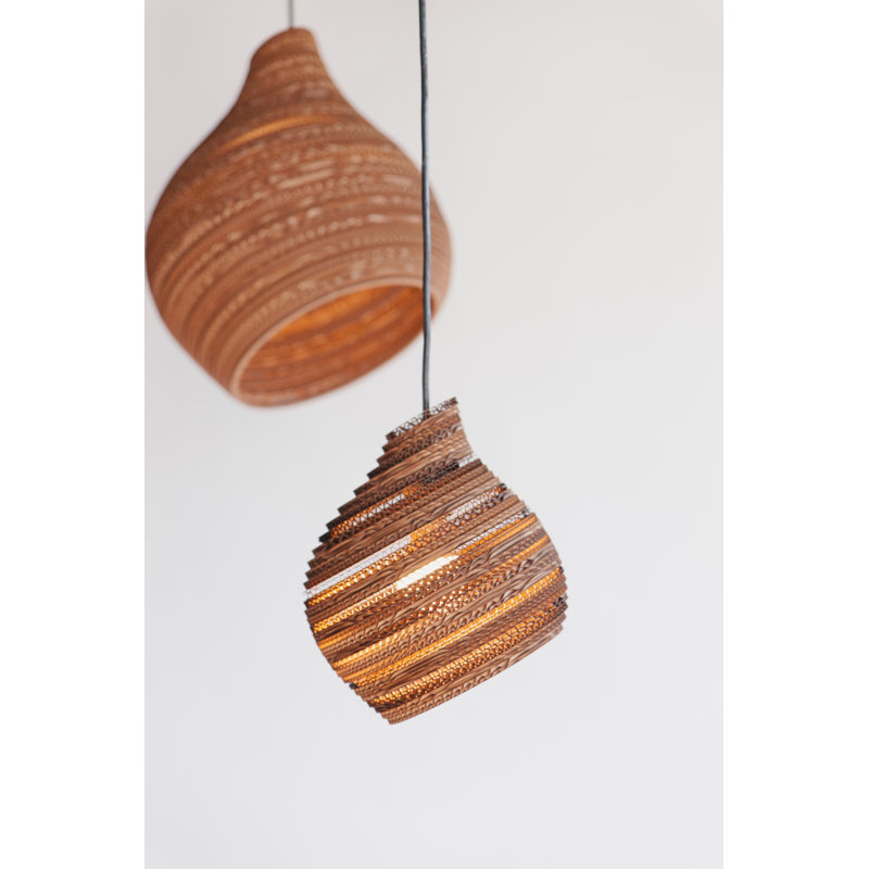 Scraplights Organic Hive Recycled Cardboard Pendant Light, 18" H x 15" W x 15" D, Natural
