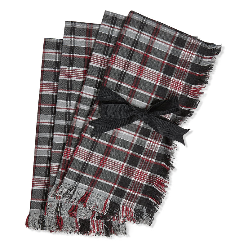 Winter Sketches Napkin S/4 Black