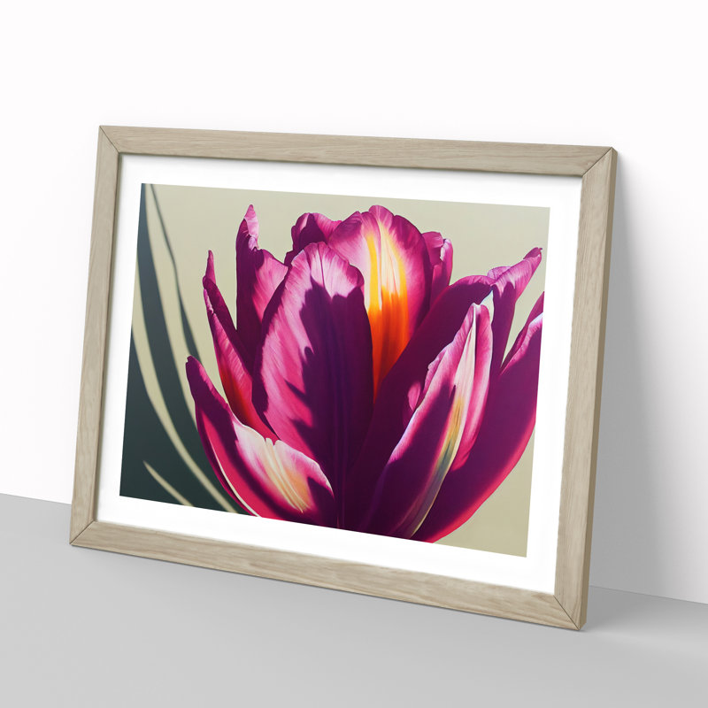Flourishing Flower - Single Picture Frame Print, 46cm H x 64cm W x 2cm D, Oak