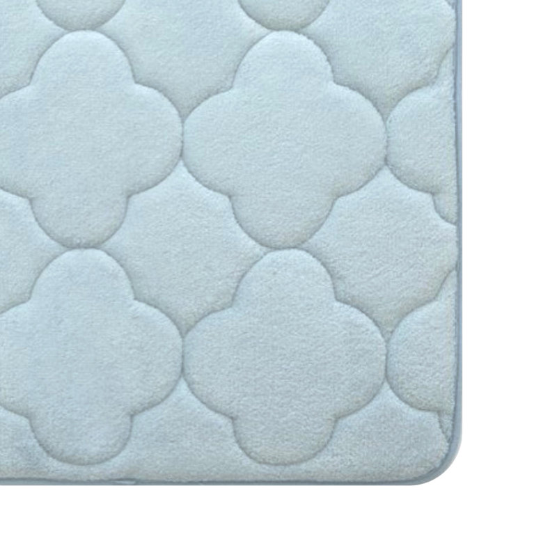 Tapis pour salle de bain Deleo, Bleu argenté, l 17 po x L 24 po
