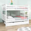 Lit superposé double au-dessus d'un lit double avec lit gigogne simple-559956394