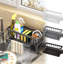 Organisateur d'évier de cuisine Porte-éponge en acier inoxydable 304 pour évier de cuisine Accessoires de cuisine multifonctionnels Distributeur de savon Plat de rangement-107403316