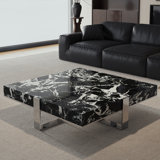 Table basse carrée en pierre frittée 39,37 po