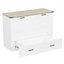 Grand lit escamotable style ferme avec station de charge, lit plateforme pliable avec grand tiroir de rangement pour chambre d'amis, petite chambre-133423709