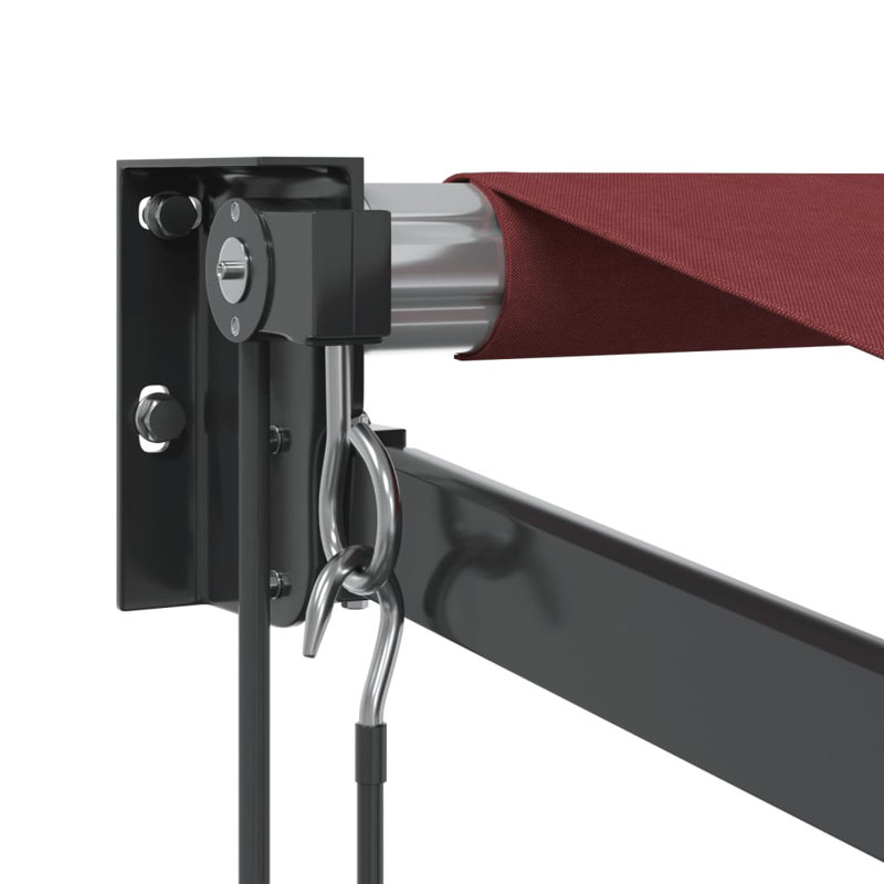 Manual Retractable Awning, 450cm W x 300cm D, Burgundy/Black