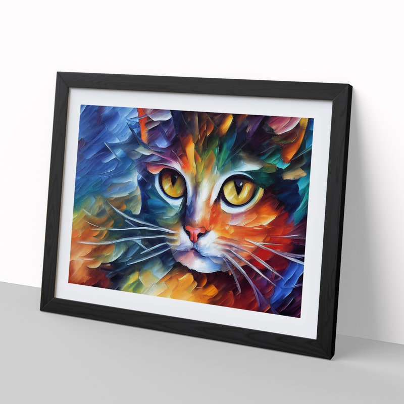 Cat Vol.2 Abstract - Framed Print, Black Framed, 46cm H x 64cm W x 2cm D