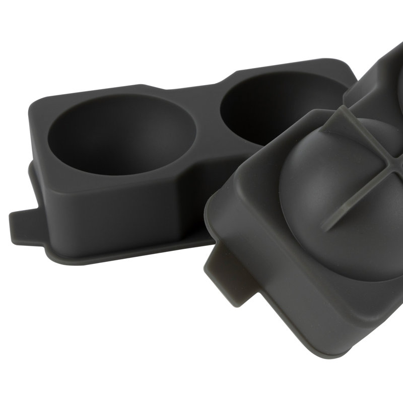 Tovolo Elements Whiskey Ice Mold Set, 6 Jumbo Cubes and 4 Spheres BPA-Free, Charcoal