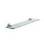 Worcester Wall Mounted Glass Shelf with Traditional Chrome Brackets 60cm