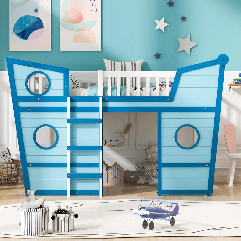 Lessing Full Loft Bed with Built-In Stairs