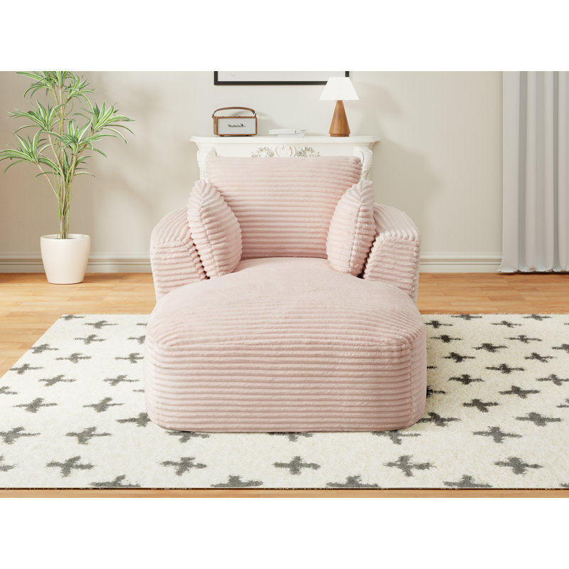 Canapé 45 pièces à compression à une seule pièce avec siège profond, rembourré pour le salon ou la chambre à coucher, aucun assemblage requis, tissu en velours côtelé.