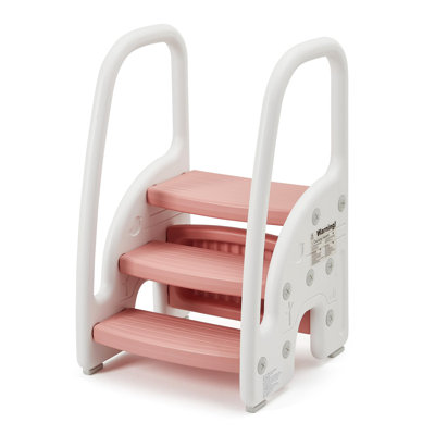 Toddler 3 Step Stool Kids Standing Tower for Bathroom Sink Kitchen Counter, Plastic Stepping Standing Stool Helper With Handles Sides for Toilet Potty Training, Lightweight Non-Slip