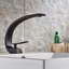 Robinet noir brossé pour lavabo de salle de bain - Meuble-lavabo géométrique à un trou avec poignée de remplissage en céramique, rouille-125036434
