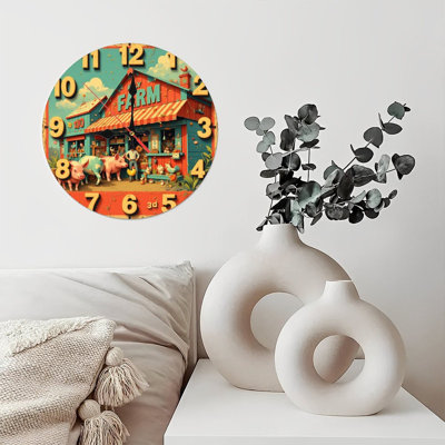 Illustration de style rétro d'une horloge de ferme