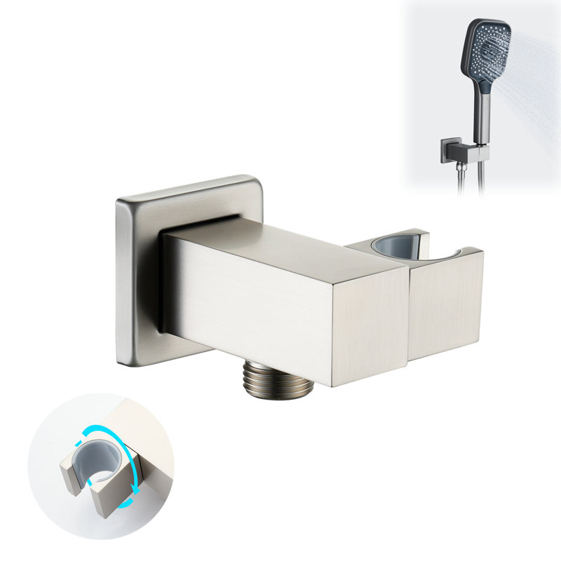 Douche carrée en laiton avec couvercle décoratif, Nickel brossé