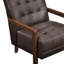 Fauteuil d'appoint en cuir brun foncé avec motif et cadre en contreplaqué moderne-1476369815