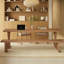 Bureau rectangulaire en bois massif noyer clair-1577230022