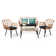 Patio Furniture Set 4-Piece All Weather Wicker Conversation Set With Soft Cushions