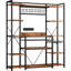 Étagère de boulanger de 62,4 po avec tablettes de rangement et prise de courant, étagère de boulanger de cuisine avec support à vin, porte-gobelet et panier grillagé, bar à café pour la cuisine, le salon