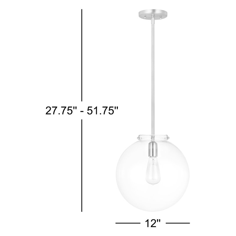 Luminaire suspendu sphère 1 lumière Catryn, Nickel brossé