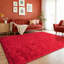 Tapis à poils longs 5 po x 7 pi rouge pour salon, tapis d'intérieur à poils longs moelleux antidérapants-205705493