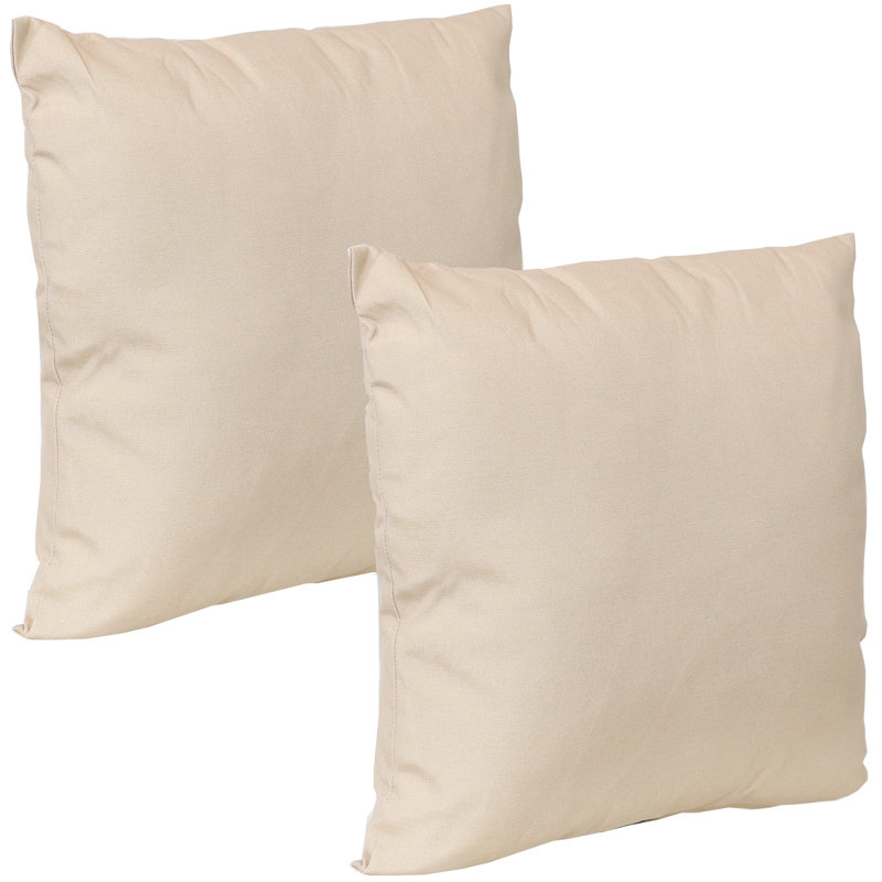 17" Square Outdoor Decorative Throw Pillow Covers - Beige, 17"H x 17"W, Beige
