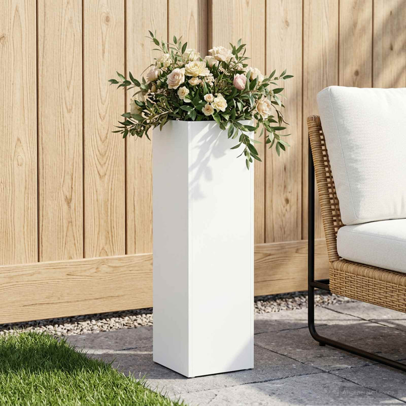 Planter Box, 75cm H x 20cm W x 20cm D, White