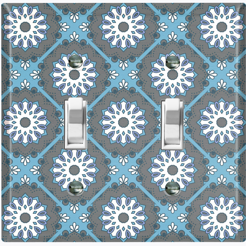 Patterned 2 - Gang Toggle Light Switch Standard Wall Plate