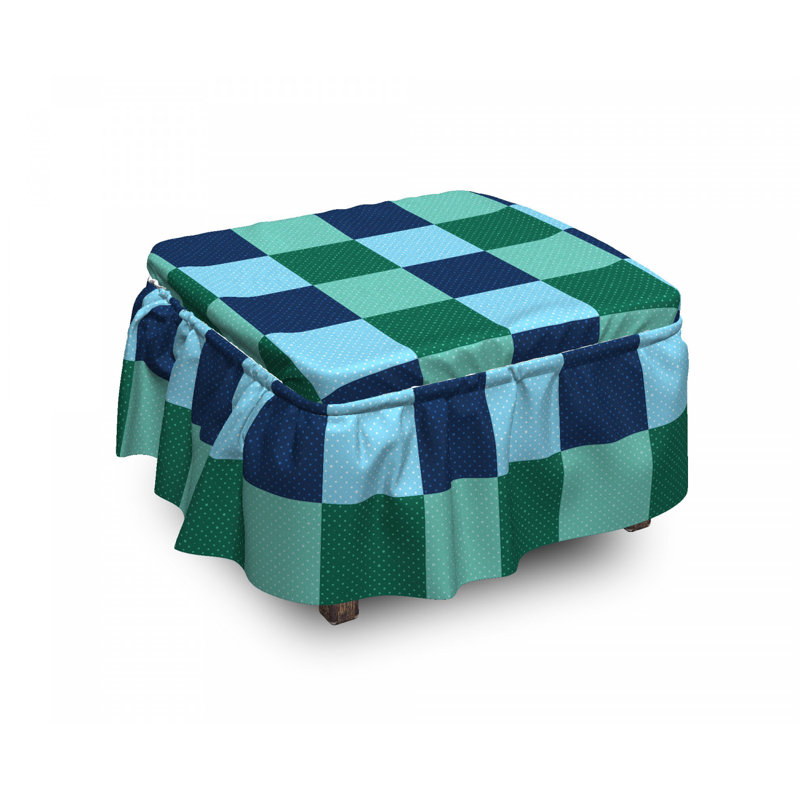 Ensemble de housse pour repose-pieds à coussins carrés 2 pièces pois dot squares