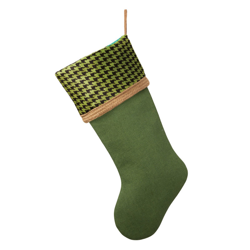 Herringbone Cuff Personalized Stocking, Yes