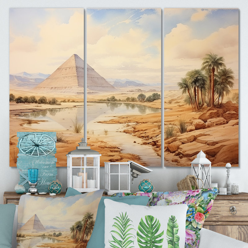 Ancienne pyramide égyptienne, art mural, Toile tendue, H 28 po x l 36 po x P 1 po