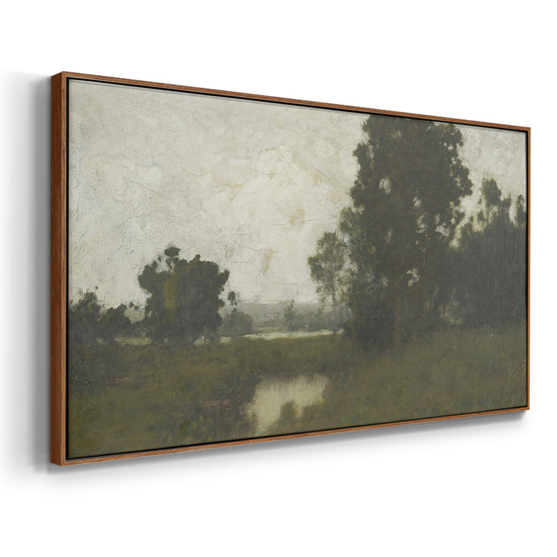 Paysage, série DCC-XXXVV, toile tendue avec châssis, prête à être accrochée, H 17 po x l 33 po, Noyer