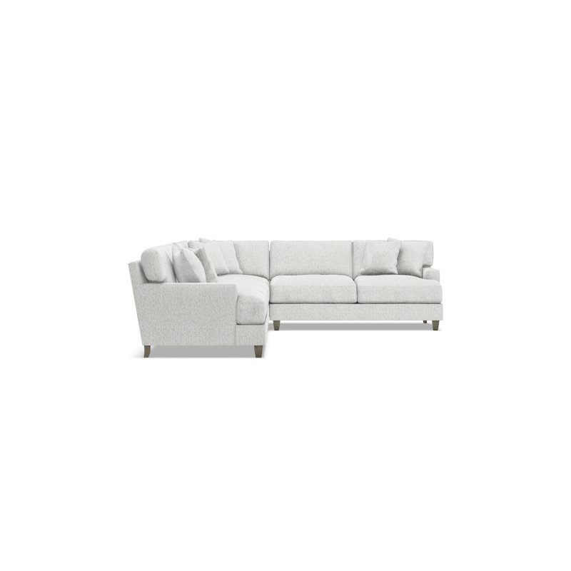 Mila Sectional, White Polyester, 33.5" H x 137" W x 107" D, Right Hand Facing