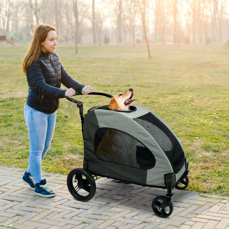 Dog Stroller For Medium And Large Dogs Folding Pet Cat Stroller
