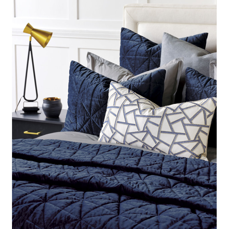 Nova Velvet Coverlet, Twin Coverlet, Indigo