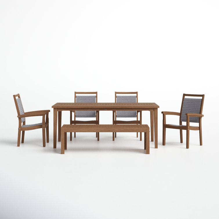 Fleur 76'' Rectangular 7 - Person Outdoor Dining Set