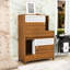 Meuble pour chat 2 en 1, litière et table d'appoint, maisonnette pour chat avec rangement pour 2 chats-1049511067