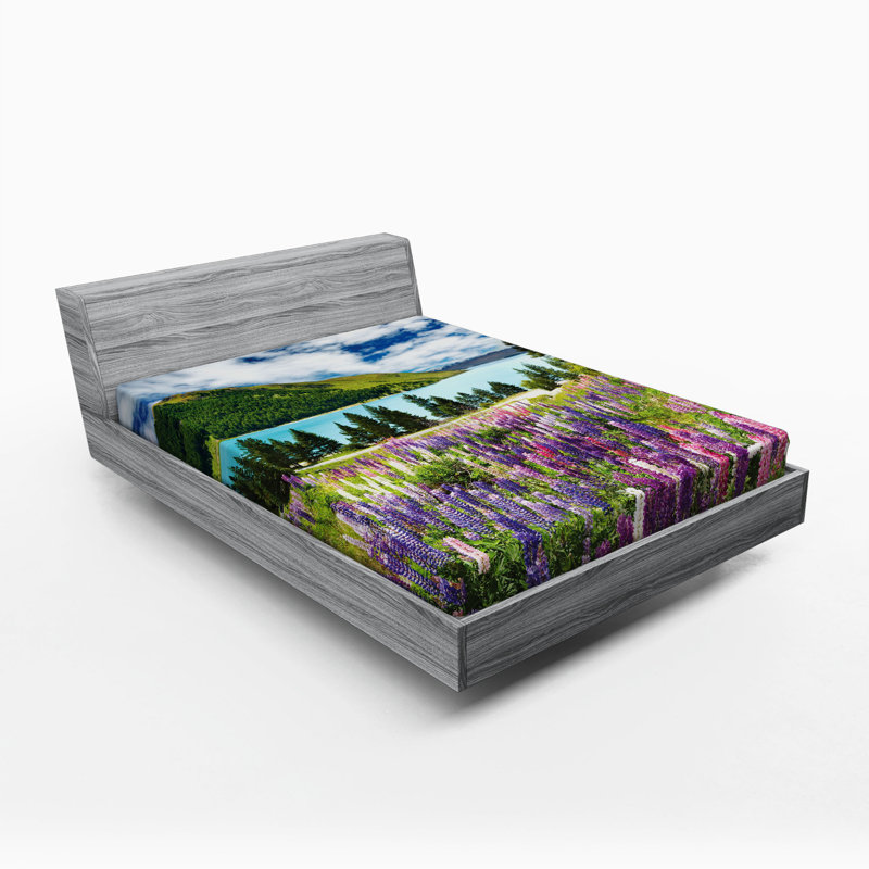 Microfiber Floral Fitted Sheet, Full/Double Fitted Sheet