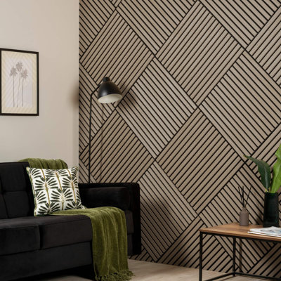 Concord 3D Wood Wall Panels | Pack Of 4 Acoustic Square Panels | Premium Soundproofing & Interior Decor | 23.5” X 23.5” | Covers 15.2 Sq. Ft.